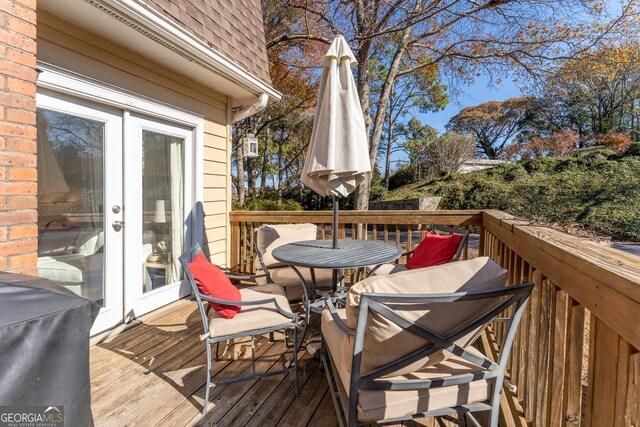 111 Swanton Hill Ct, Decatur, GA 30030 - wooden deck with french doors