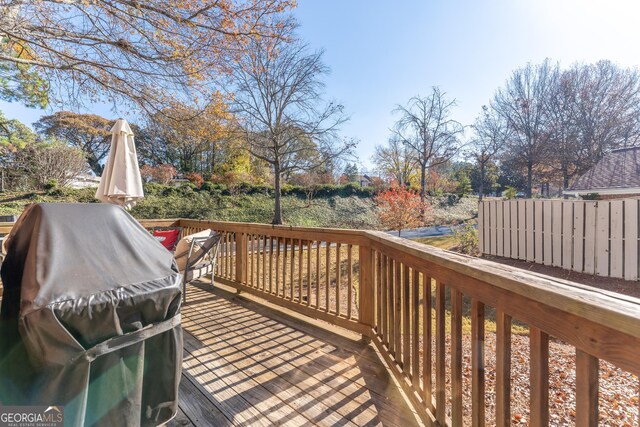 111 Swanton Hill Ct, Decatur, GA 30030 - wooden deck with area for grilling
