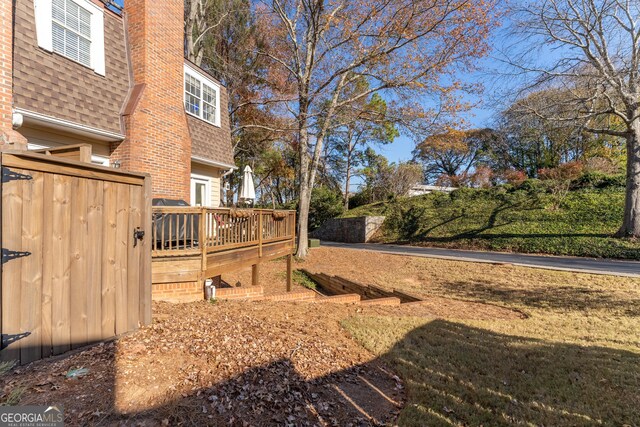 111 Swanton Hill Ct, Decatur, GA 30030 - view of yard featuring a wooden deck
