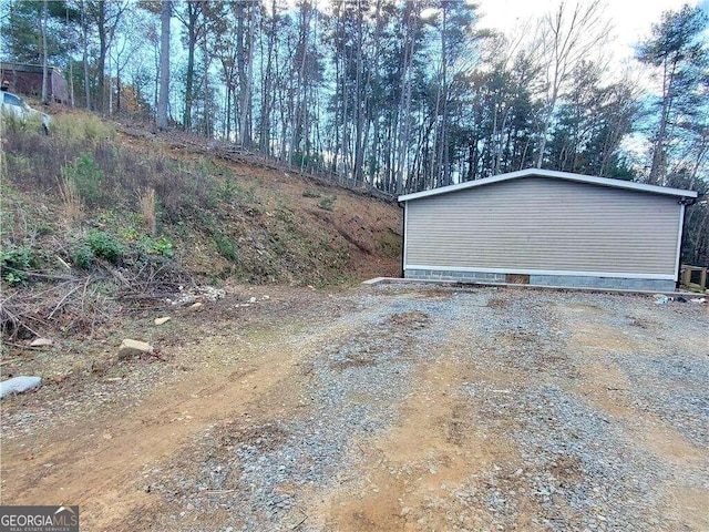 view of garage