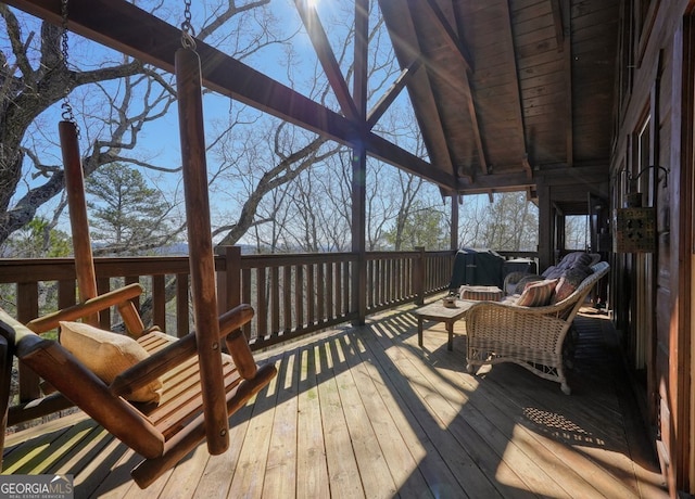 deck featuring an outdoor hangout area