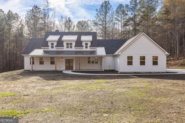 modern inspired farmhouse featuring a porch