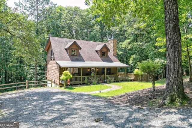 26 Woodglen Ct, Ellijay, GA 30540 - view of front of property with a porch and a front yard