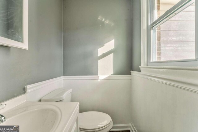 bathroom with vanity and toilet