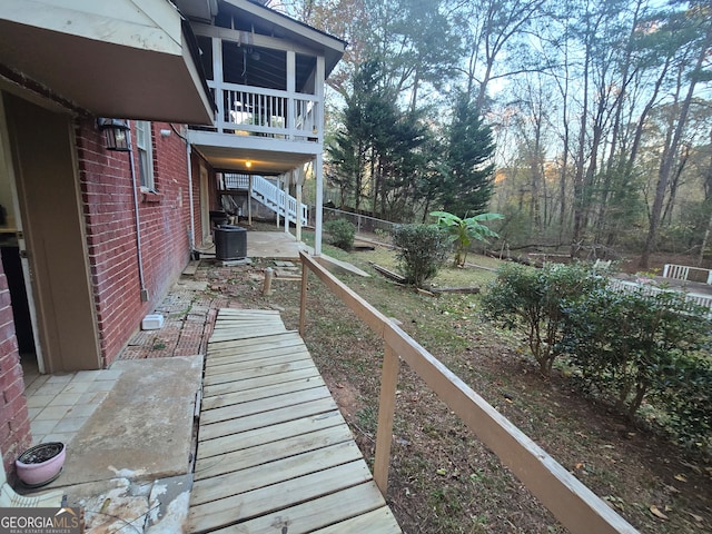 view of yard with a patio area and cooling unit