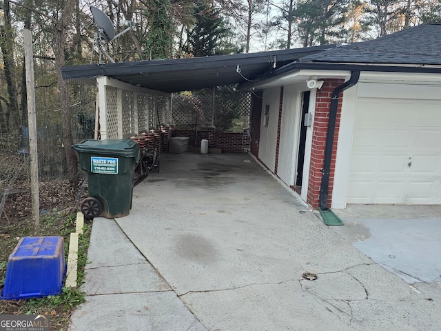 view of car parking with a carport