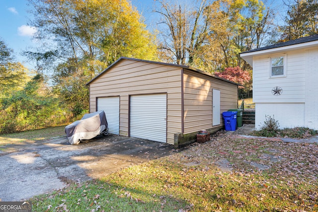 view of garage