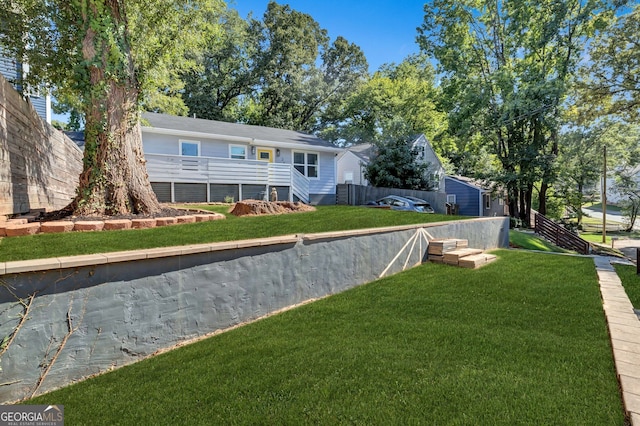 exterior space featuring a yard