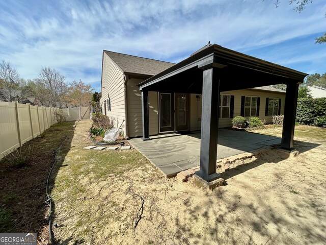 view of yard featuring a gazebo and a patio area