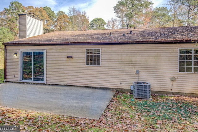 back of house featuring a patio and central AC