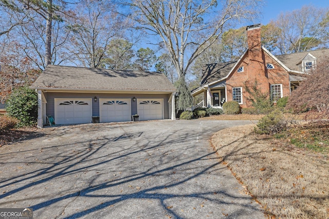 exterior space featuring a garage