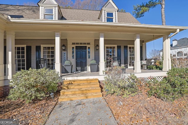 view of front facade featuring a porch