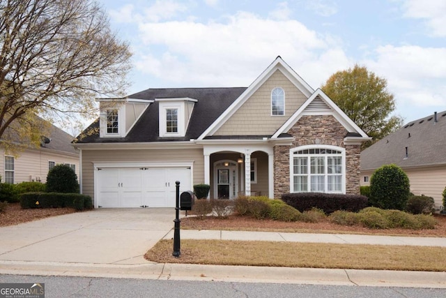 view of front of house with a garage