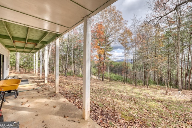 view of yard with a patio area