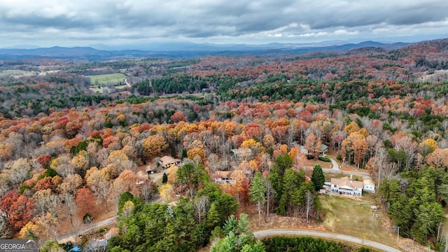 aerial view featuring a mountain view