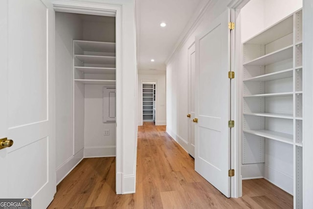 hall featuring light hardwood / wood-style flooring