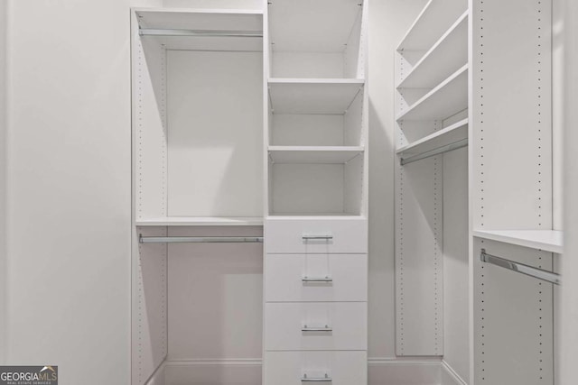 view of walk in closet