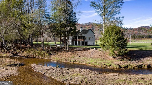 exterior space with a mountain view