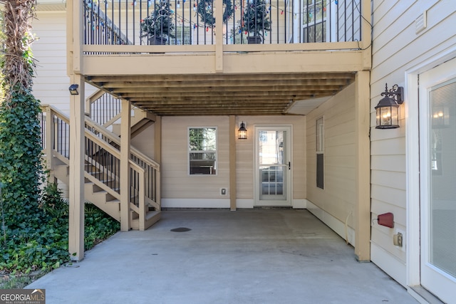 view of patio featuring a carport