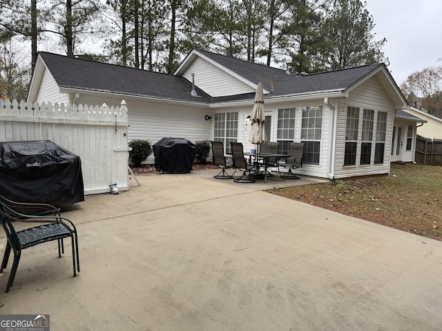 rear view of property with a patio