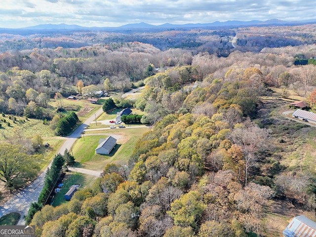 aerial view featuring a mountain view