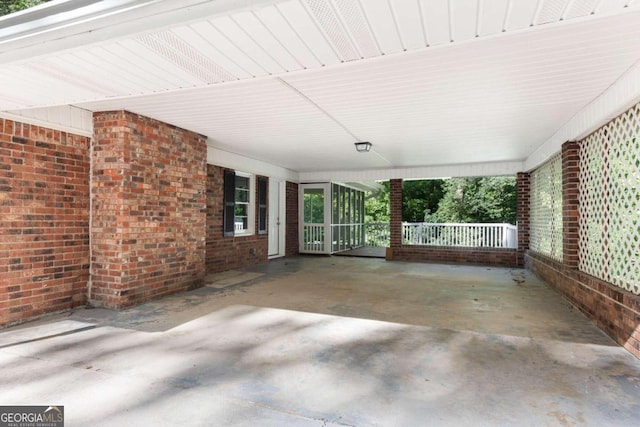 view of patio featuring a porch