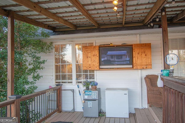 wooden deck with a porch