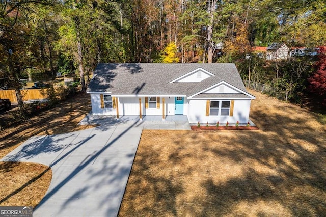 view of front of home with covered porch