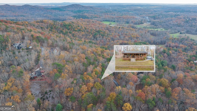 aerial view featuring a mountain view