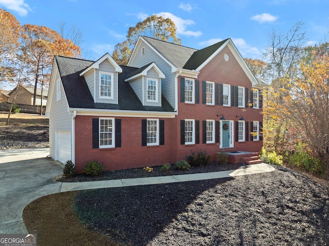 view of front of house featuring a garage