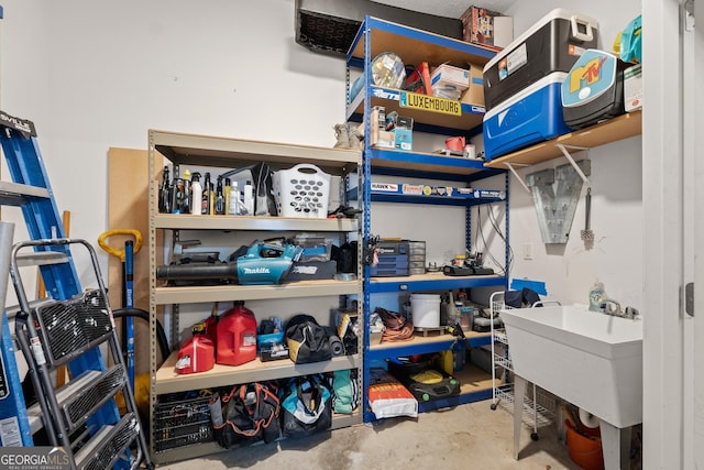 storage room with sink