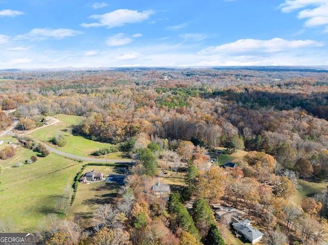 bird's eye view featuring a rural view