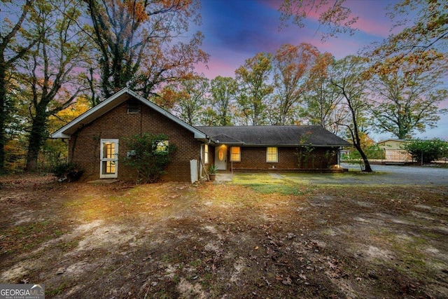 view of single story home