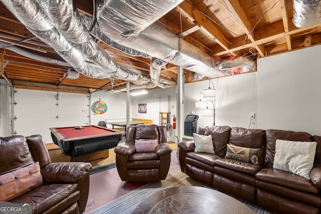 playroom featuring concrete floors and pool table