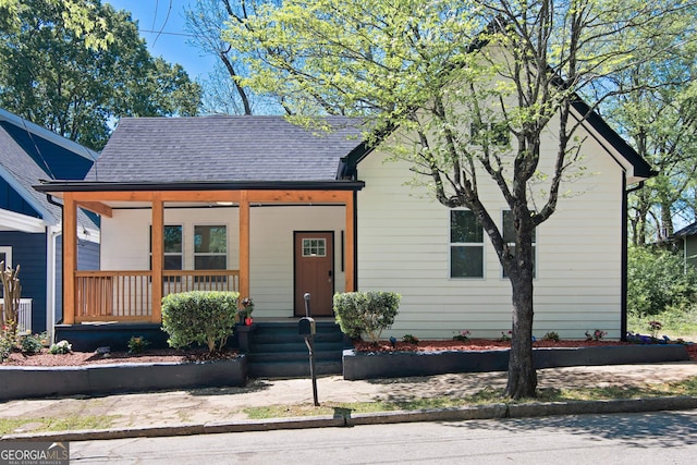 view of front of home featuring covered porch