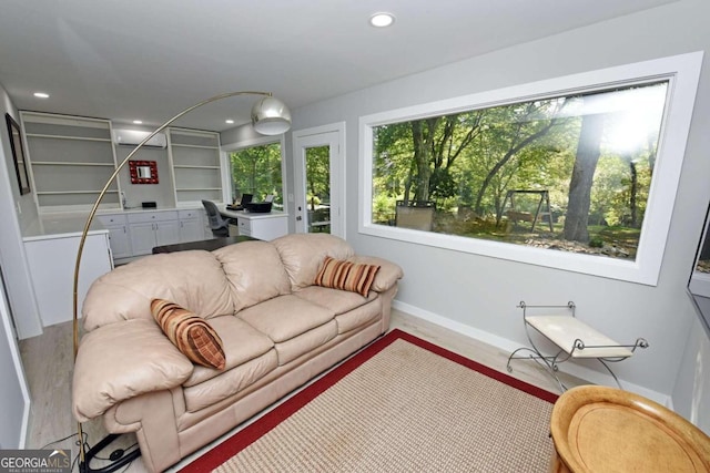 living room featuring plenty of natural light