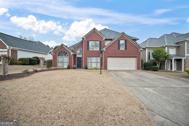 front facade with a garage