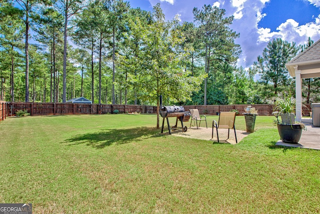 view of yard with a patio area