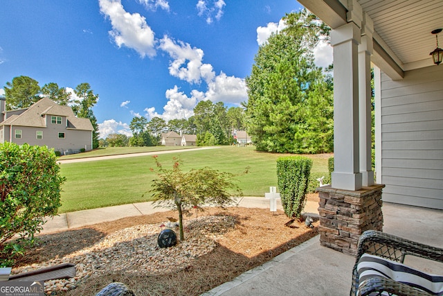 view of yard featuring a porch