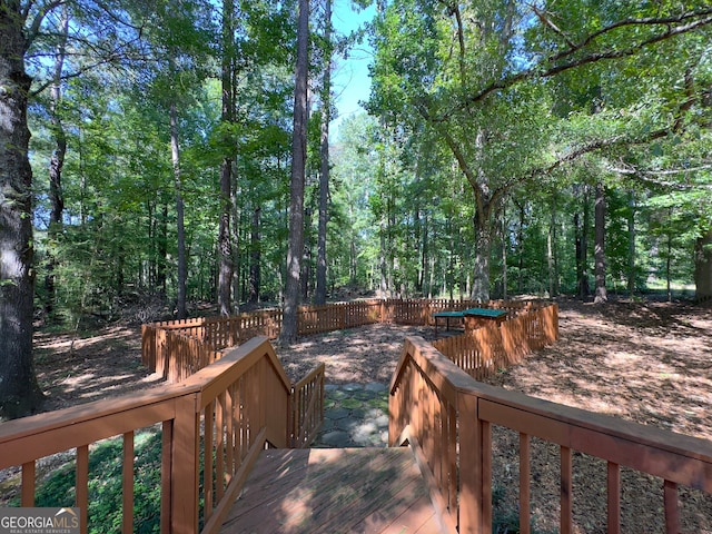 view of wooden deck