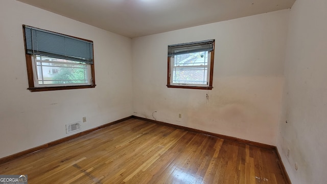 empty room featuring light wood-type flooring