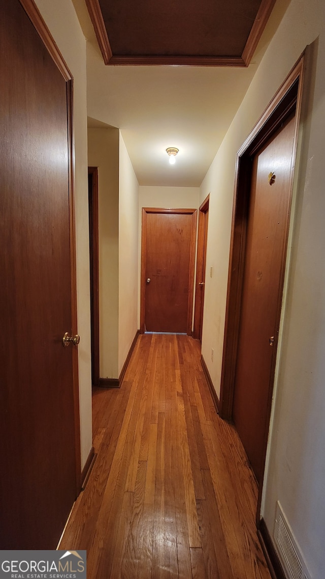 hall featuring light hardwood / wood-style floors