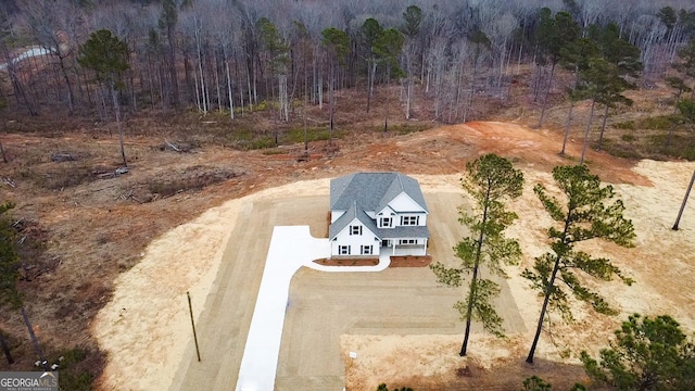 bird's eye view with a rural view