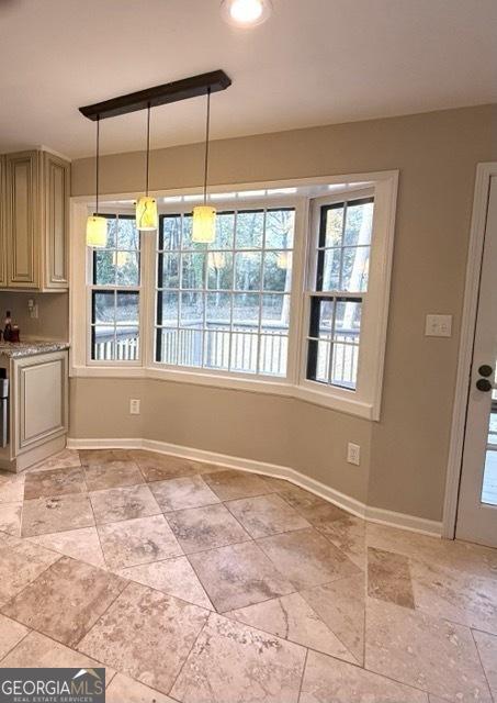 view of unfurnished dining area