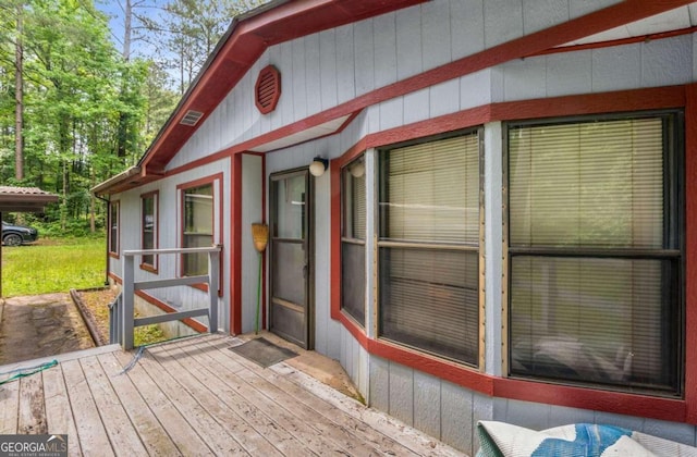 view of wooden deck