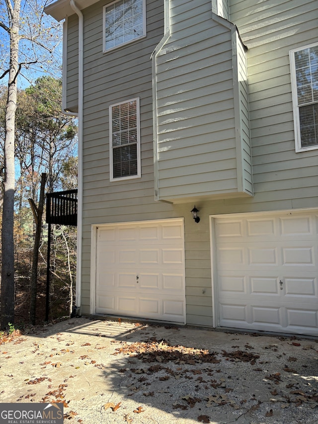 view of garage