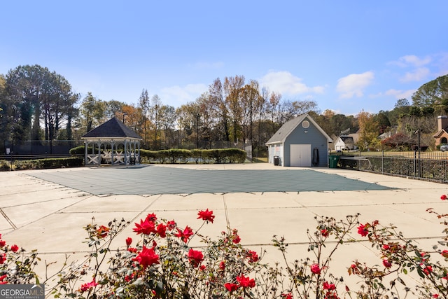 view of pool with a gazebo and a patio area