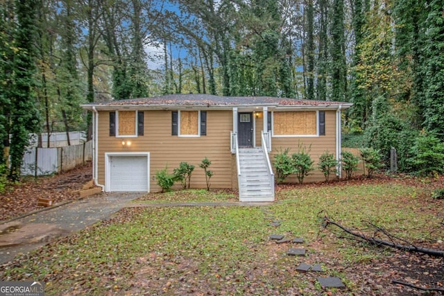 view of front of house with a garage