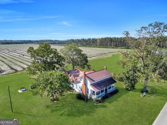 bird's eye view featuring a rural view