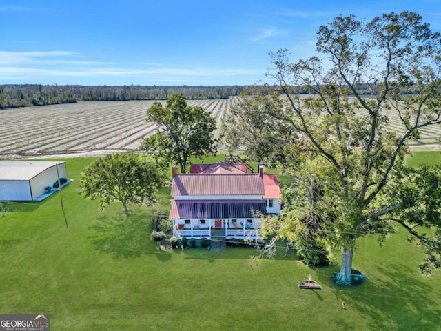 aerial view with a rural view